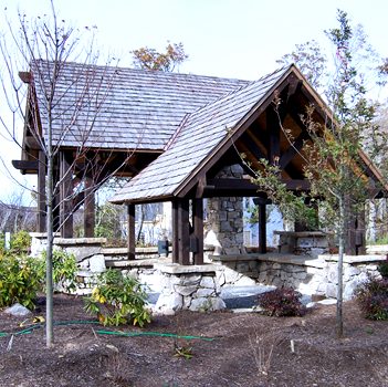 timber frame gatehouse and pavilion